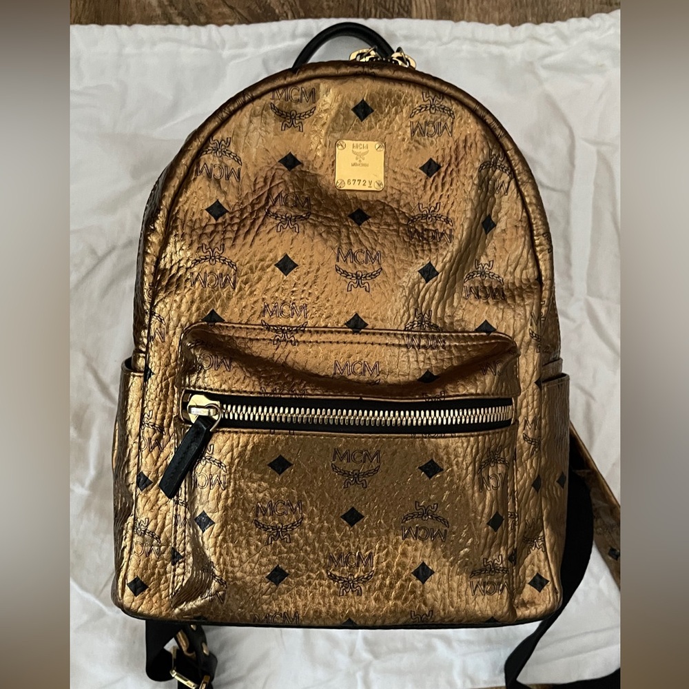 Mcm Gold Small Backpack - image 2